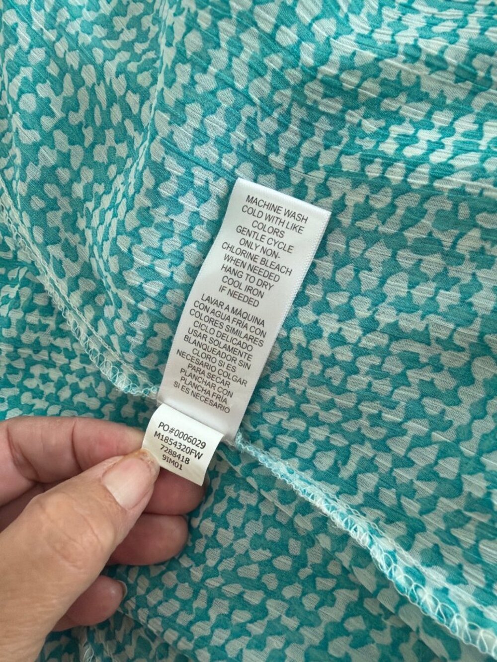 Fever Aqua Speckle Grid Sleeveless Double Layer Blouse, Small - Picture 11 of 11